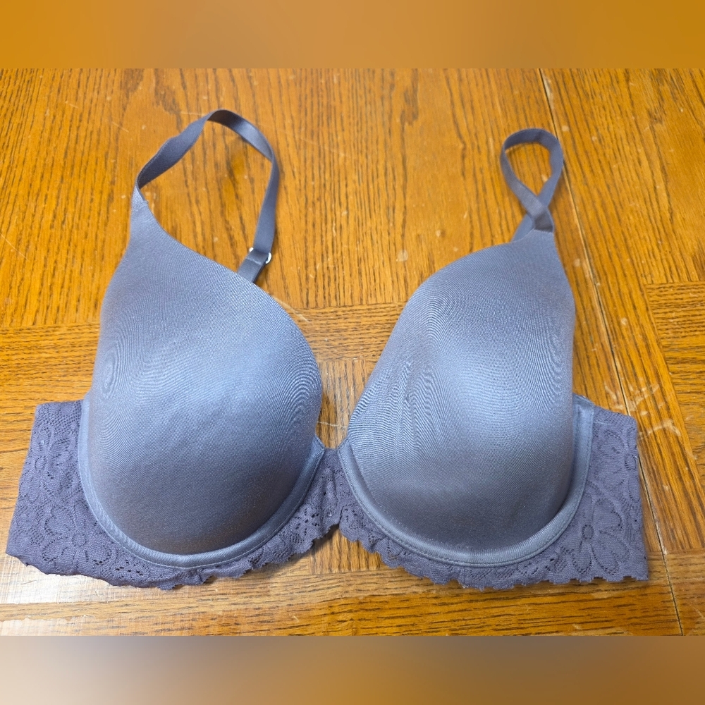 Arie Real Sunnie Full Coverage Underwire Padded Bra Purple Gray Size 34D